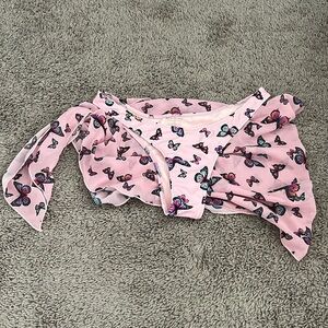 White Fox Pink Butterfly Bikini Bottom & Sarong